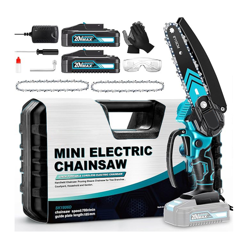 ToolSphere™ Mini Chainsaw 6 inch + 2*Batteries + Toolbox + 2*Chains